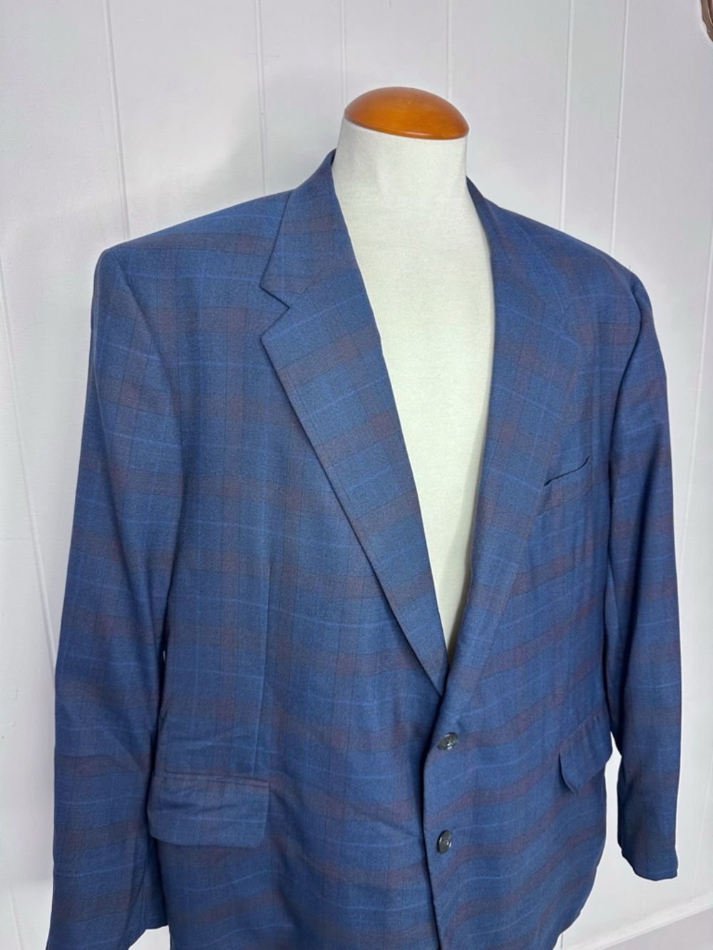 Tom James Bespoke Blue Plaid Blazer - Holland & Sherry